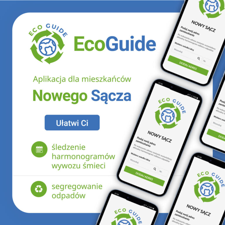 EcoGuide – darmowa aplikacja dla mieszkańców Nowego Sącza informująca o wywozie odpadów